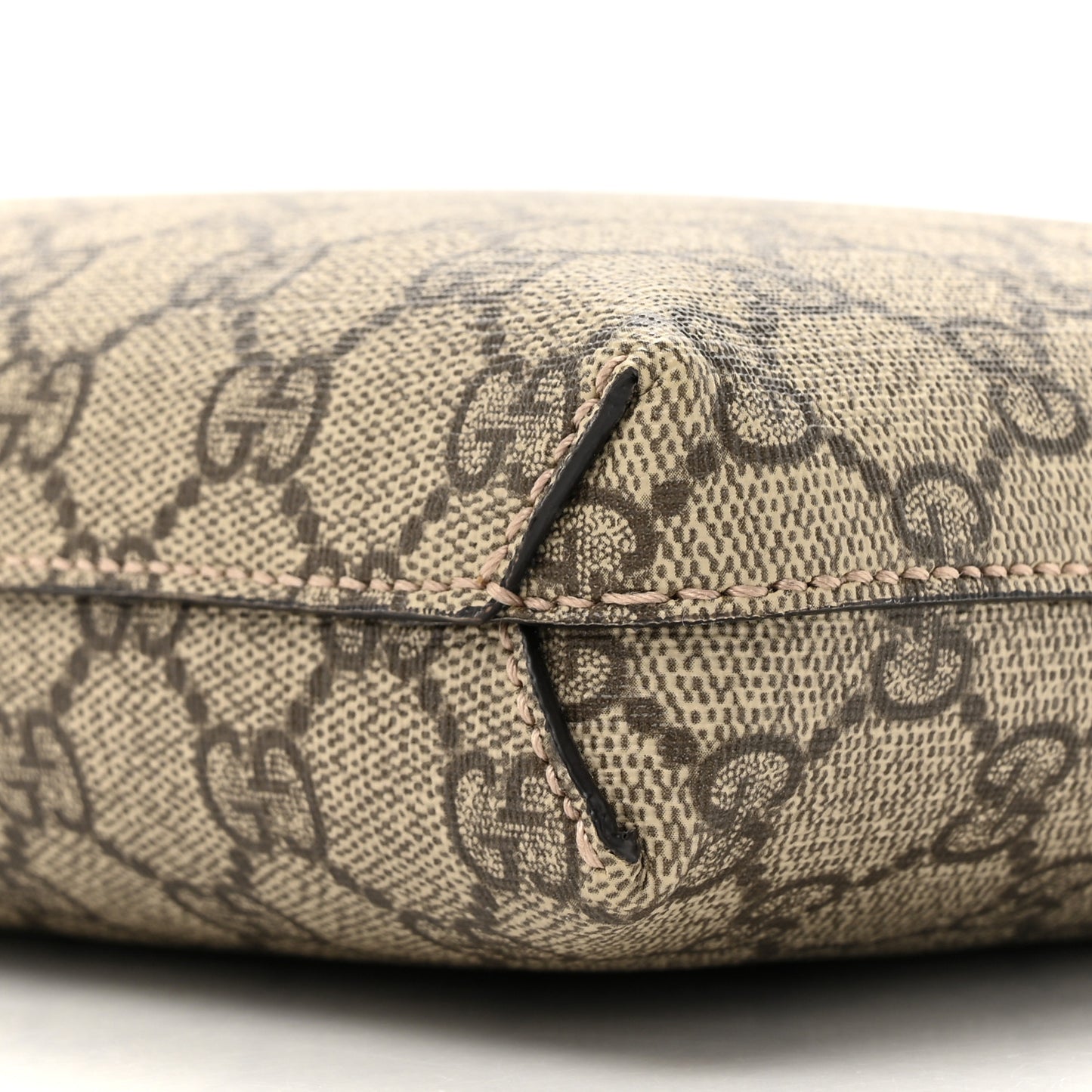 GG Supreme Monogram Azalea Calfskin Retro Interlocking G Wristlet Messenger Bag Beige Ebony Brown Sugar
