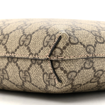 Gucci GG Supreme Monogram Azalea Calfskin Retro Interlocking G Wristlet Messenger Bag Beige Ebony Brown Sugar 9 of 10