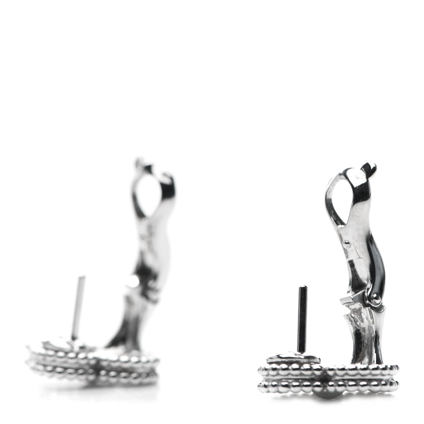 18K White Gold Diamond Vintage Alhambra Earrings