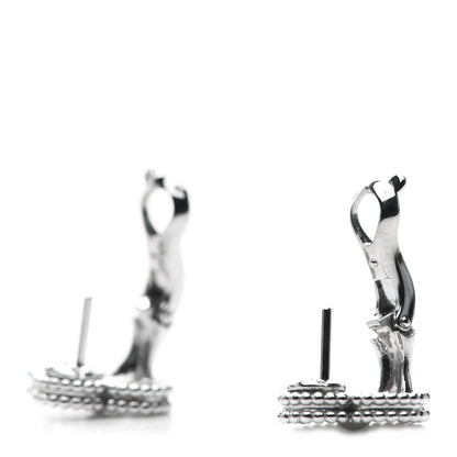 Van Cleef & Arpels 18K White Gold Diamond Vintage Alhambra Earrings 3 of 6