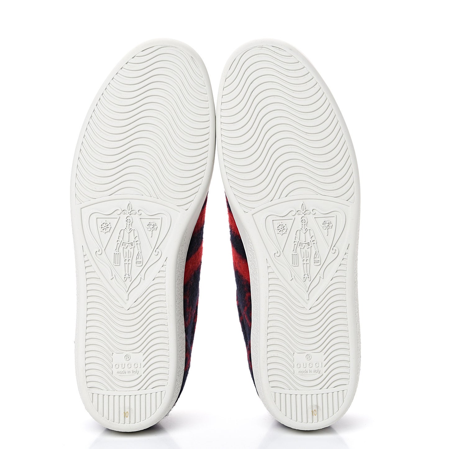 Covered Wool Big GG Monogram Mens Sneakers 10 Blue Red Mystic White