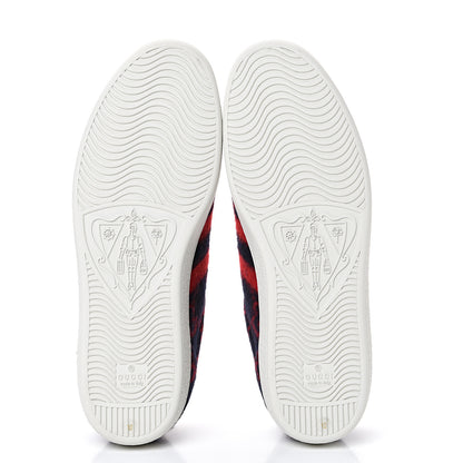 Gucci Covered Wool Big GG Monogram Mens Sneakers 10 Blue Red Mystic White 5 of 8