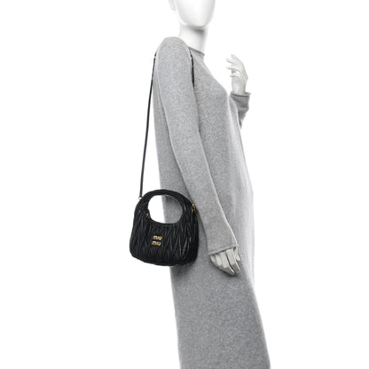 Miu Miu Nappa Matelasse Small Wander Hobo Black 2 of 10