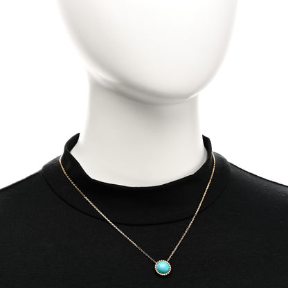 Van Cleef & Arpels 18K Yellow Gold Turquoise Perlee Couleurs Pendant Necklace 2 of 6