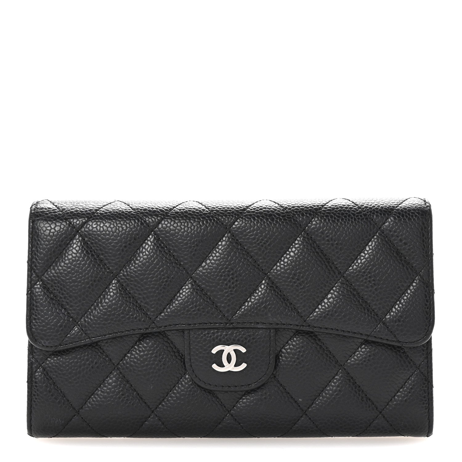 Chanel Caviar Quilted Large Flap Wallet Black 1 of 8