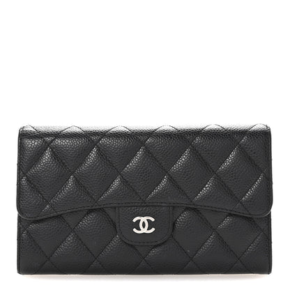Chanel Caviar Quilted Large Flap Wallet Black 1 of 8