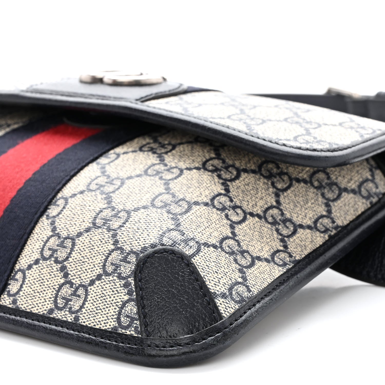 Gucci GG Supreme Monogram Web Small Ophidia Belt Bag 90/36 Beige Navy 11 of 13