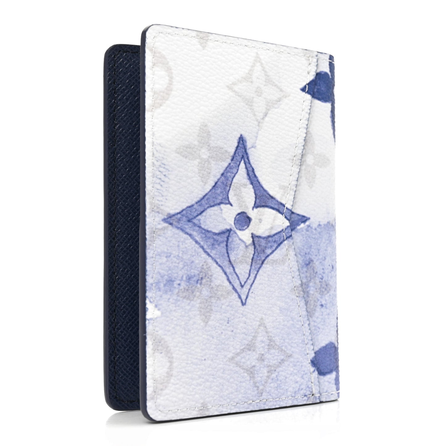 Monogram Watercolor Pocket Organizer Blue