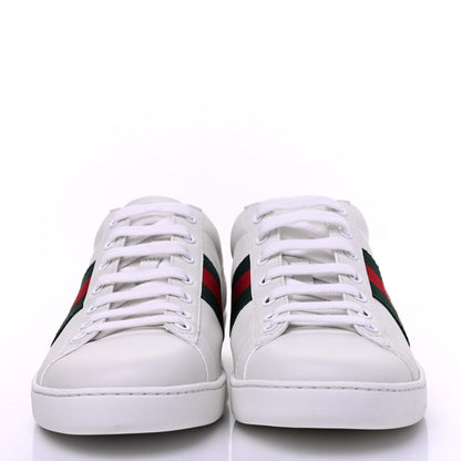 Gucci Calfskin Web Bee Embroidered Womens Ace Sneakers 39.5 White Green 2 of 13