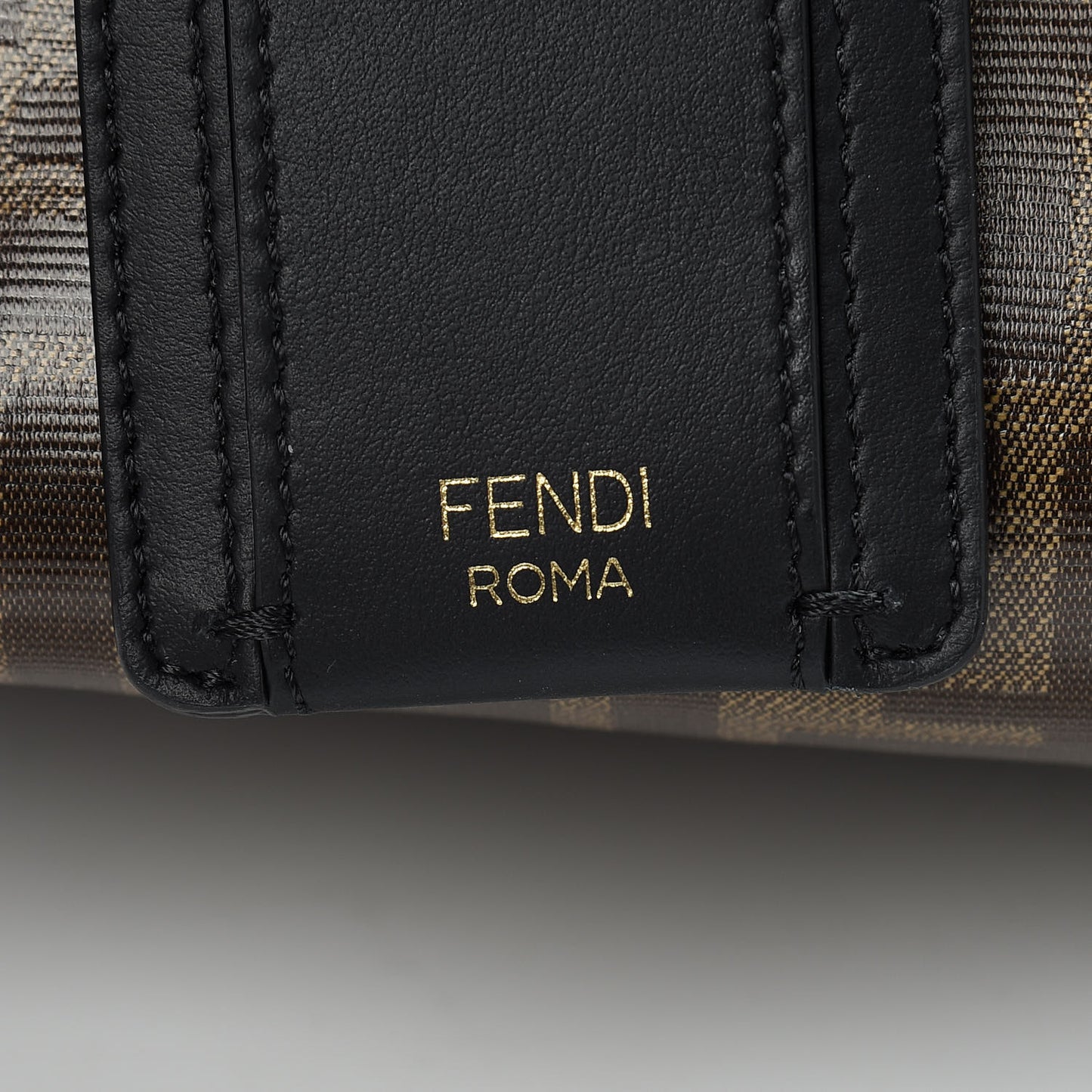 Glazed Fabric Vitello Century FF 1974 Stamp Patch Mini Peekaboo Defender Cover Mogano Panna Black