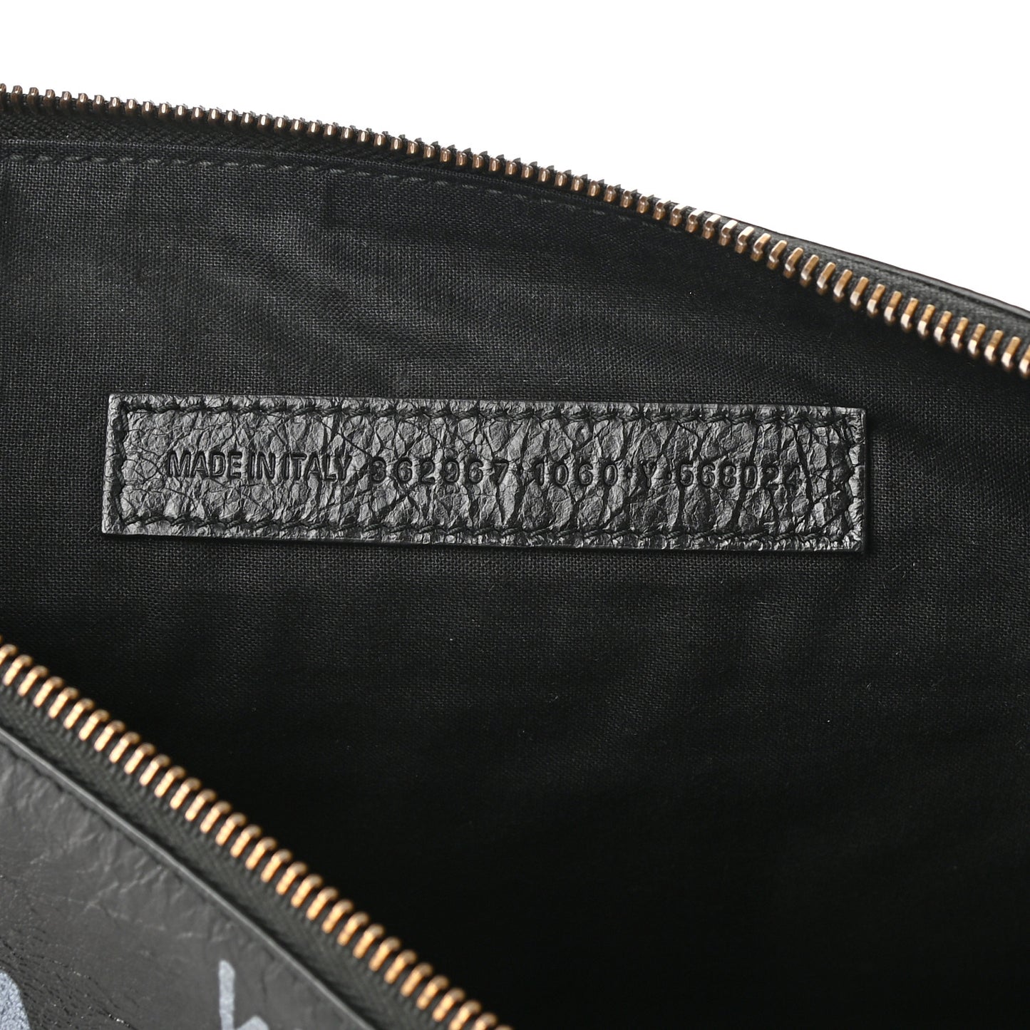 Agneau Classic Hardware Graffiti Small Pouch Black White