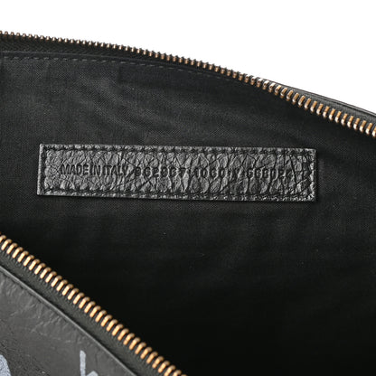Balenciaga Agneau Classic Hardware Graffiti Small Pouch Black White 7 of 7