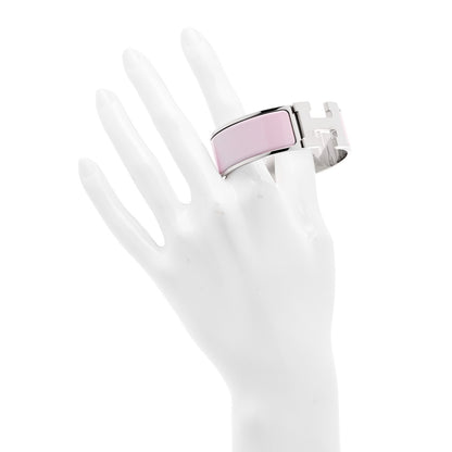Hermes Enamel Wide Clic Clac H Bracelet PM Rose Dragee 2 of 5
