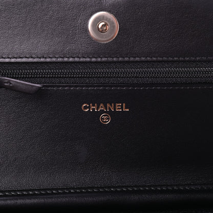 Chanel Caviar Quilted CC Filigree Wallet On Chain WOC Black 6 of 11