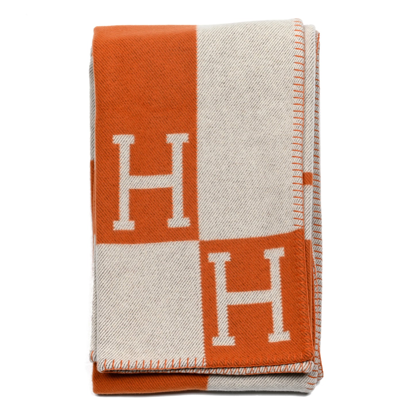 Wool Cashmere Signature Classic Avalon Blanket Ecru Potiron