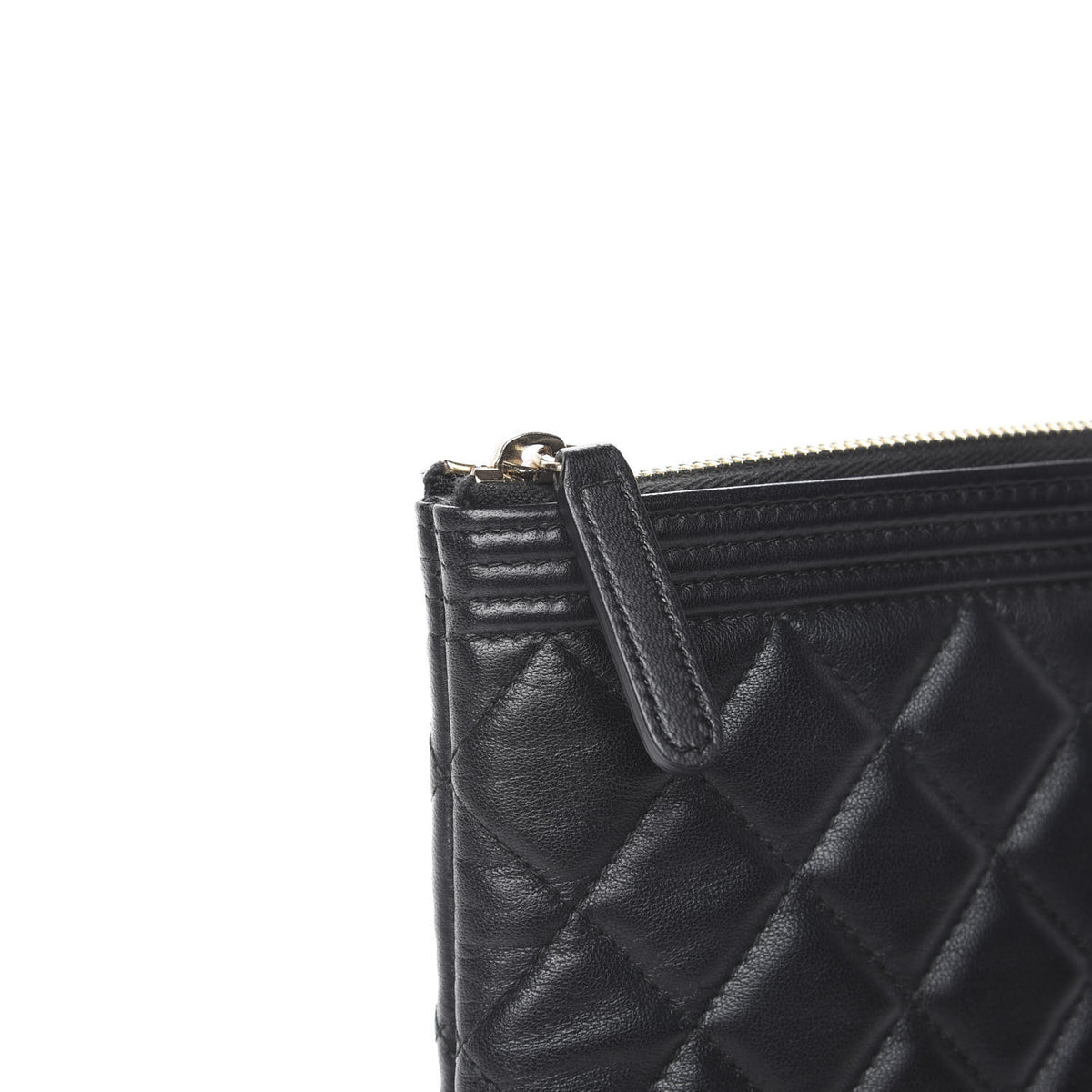 Chanel Lambskin Quilted Large Boy Cosmetic Case Black 9 of 9