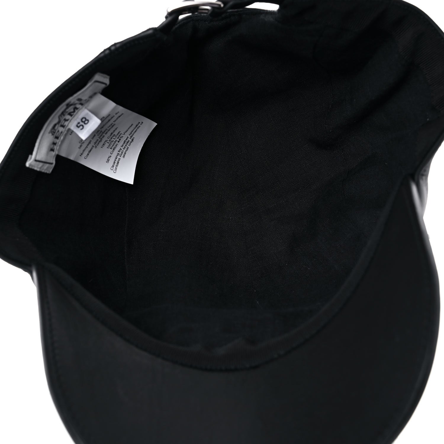 Hermes Calfskin Nevada Cap 58 Black 7 of 10