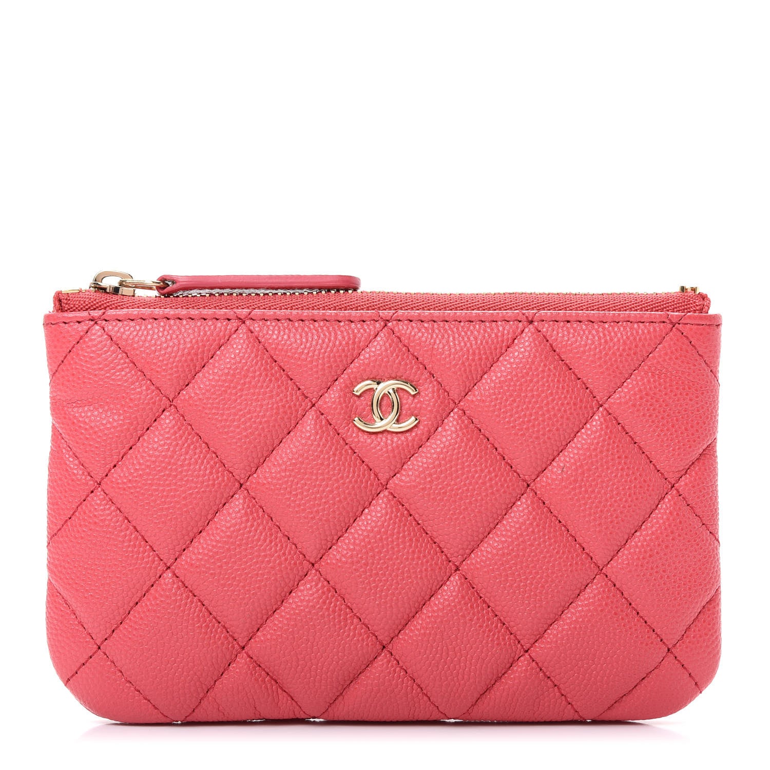 Chanel Caviar Quilted Small Cosmetic Case Dark Pink 1 of 8