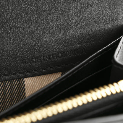 Burberry Grainy Calfskin Buckle Detail Flap Wallet Black 8 of 11