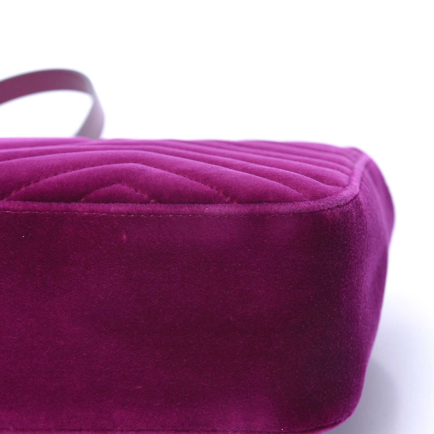 Gucci Velvet Matelasse Small GG Marmont Shoulder Bag Fuchsia Violet Cyclamen 16 of 18