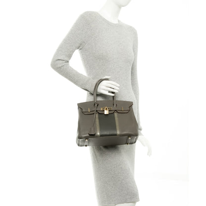Hermes Taurillon Clemence Lizard Club Birkin 30 Etain Graphite 4 of 7