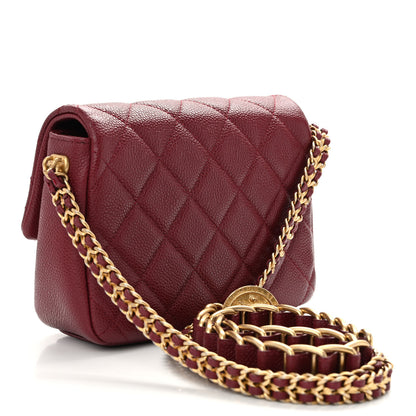 Chanel Caviar Quilted Mini Chain Soul Flap Burgundy 3 of 11