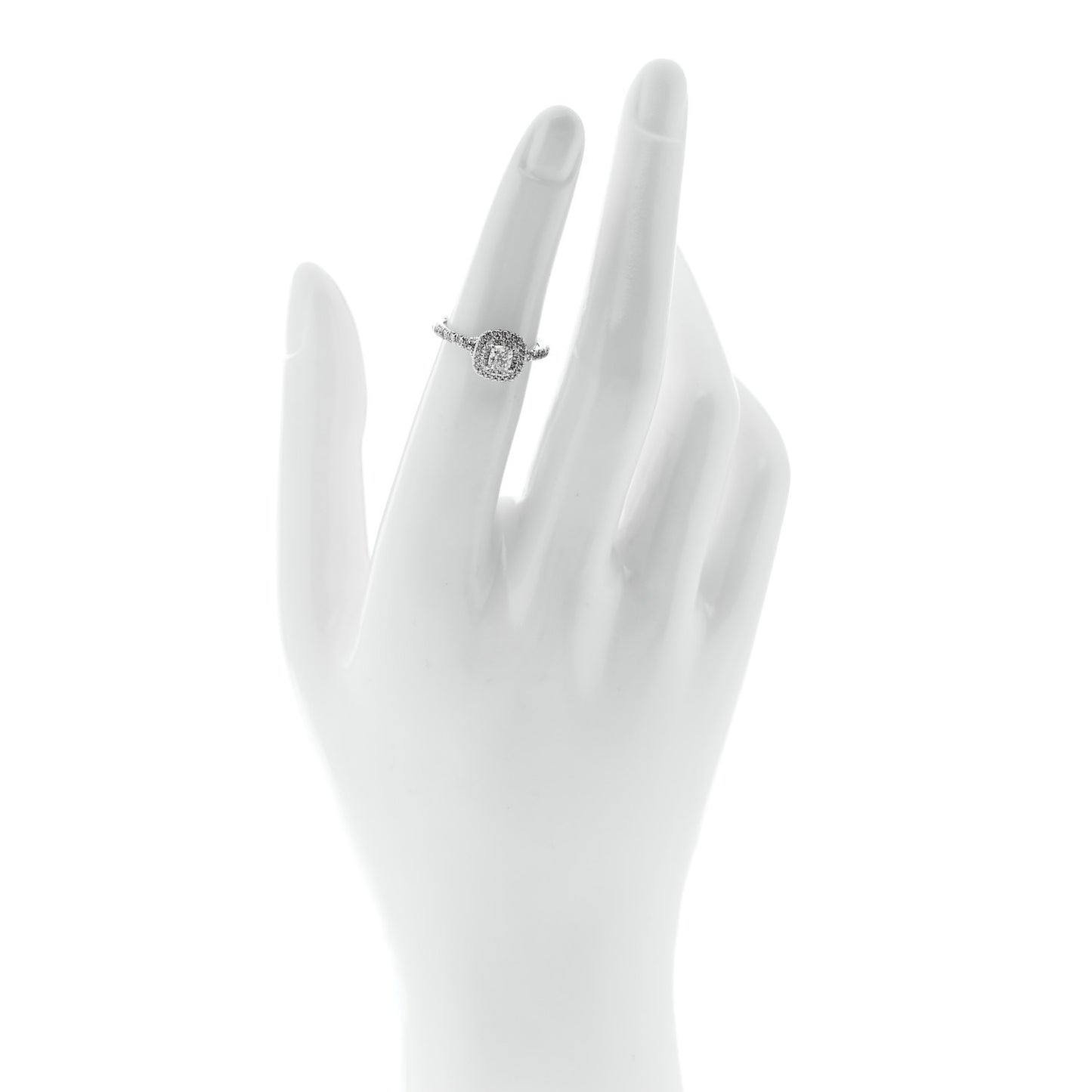 Platinum Diamond .30ct Soleste Cushion Cut Double Halo Engagement Ring 47 4.25