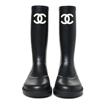 Chanel Caoutchouk CC High Boots 36 Black 3 of 10