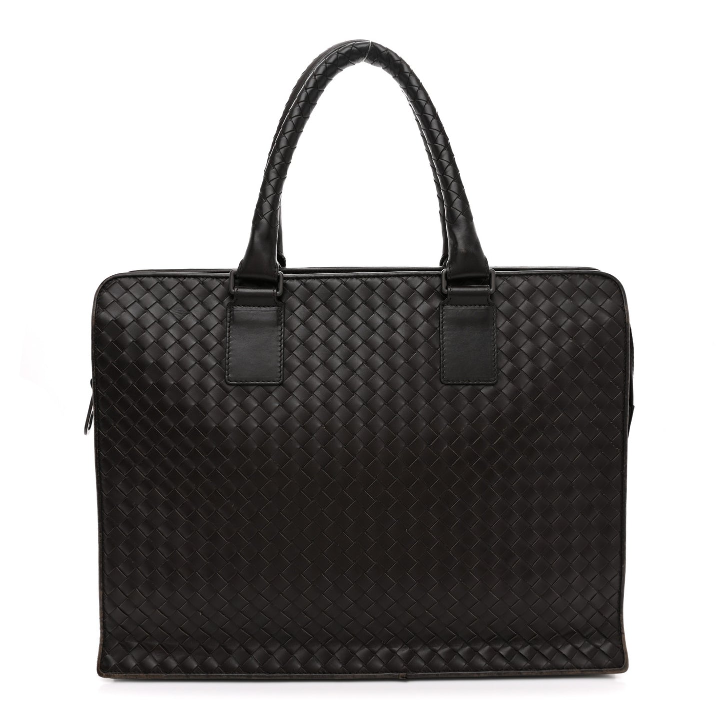 Nappa Intrecciato Briefcase Ebano