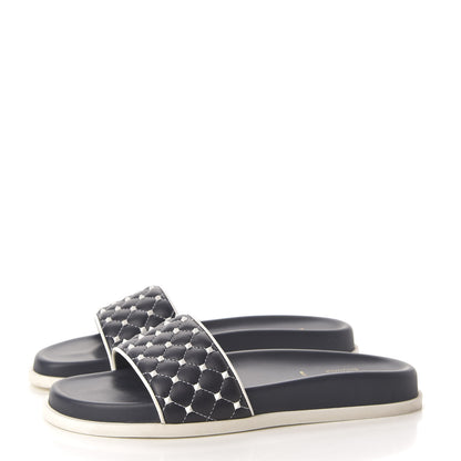Valentino Garavani Nappa Free Rockstud Spike Pool Slide Sandals 38 Marine 3 of 8