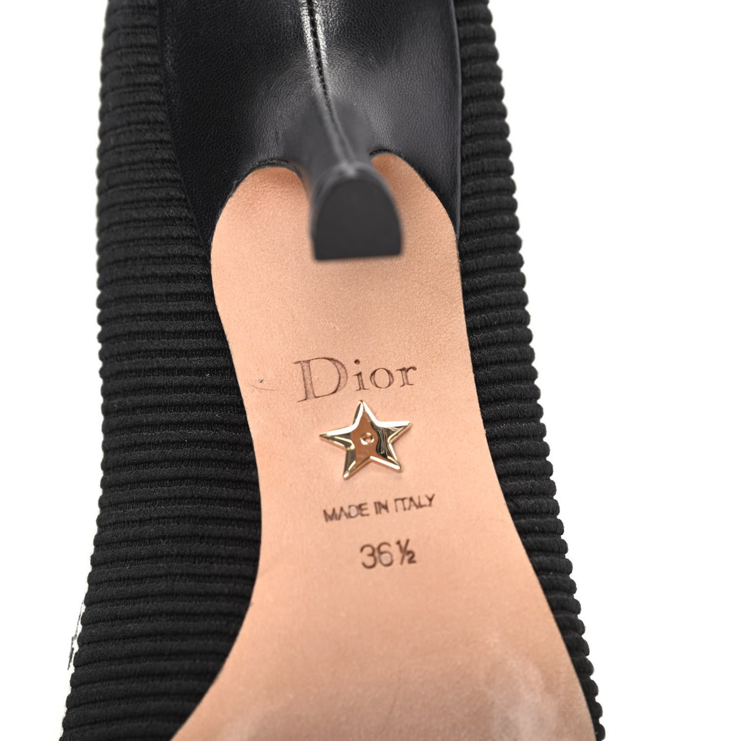 Technical Canvas Ribbon Embroidered J'Adior 100mm Pumps 36.5 Black