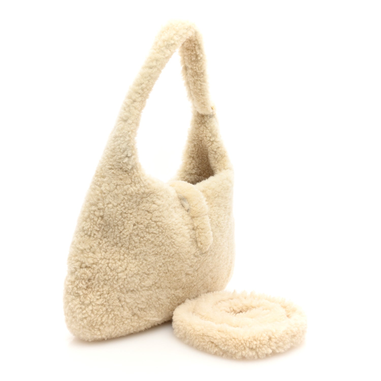 Gucci Shearling Small Jackie 1961 Shoulder Bag Ivory 3 of 9