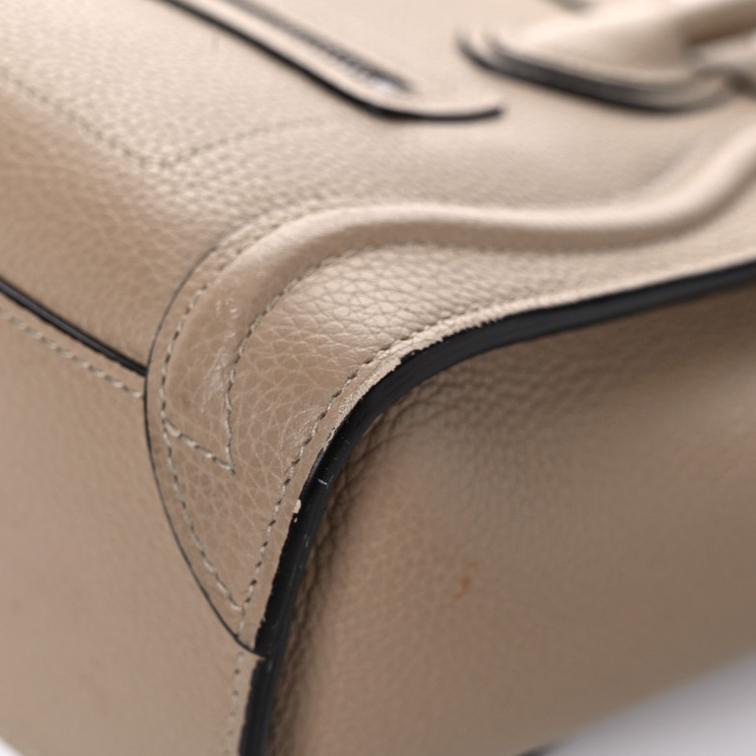 Celine Drummed Calfskin Nano Luggage Dune 8 of 19