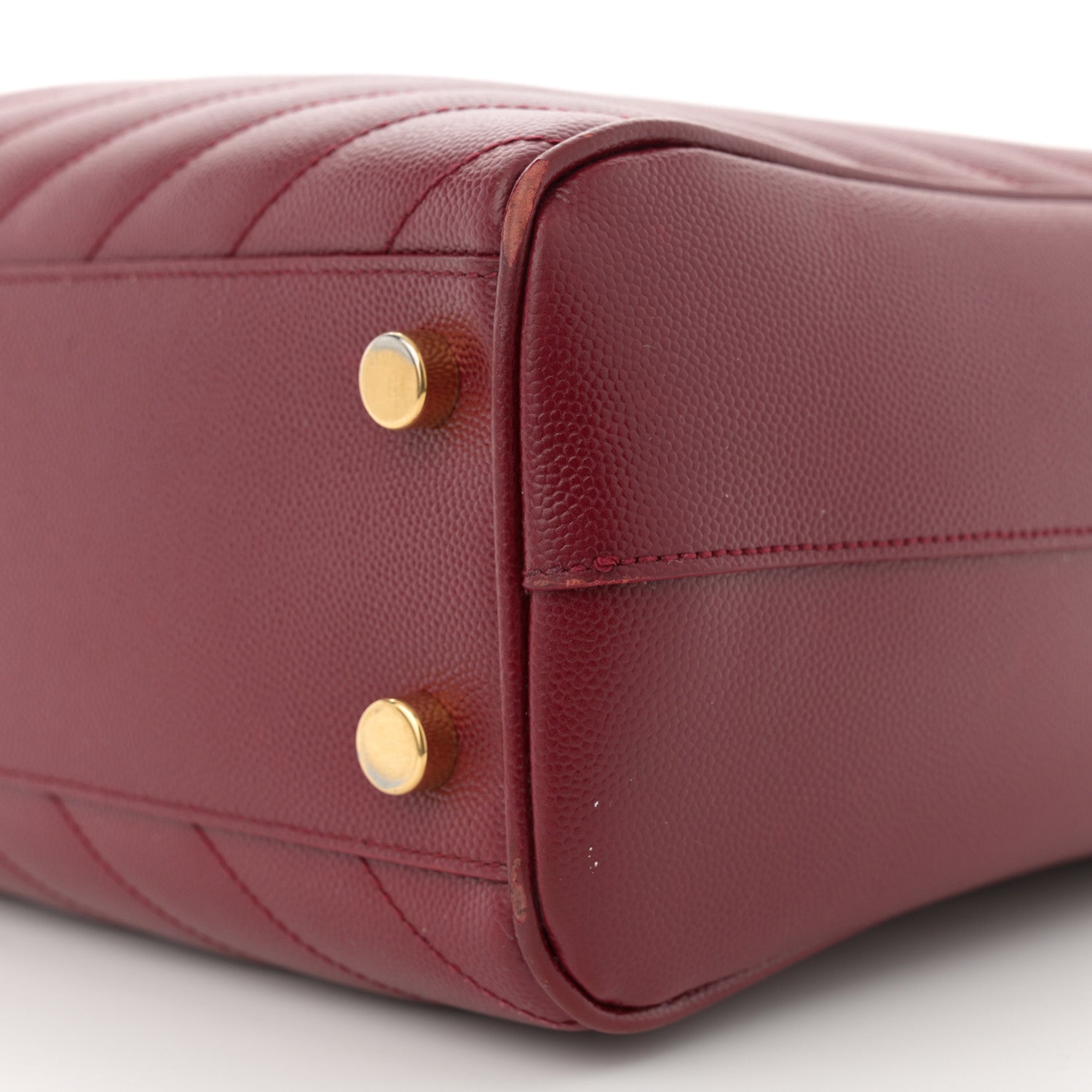 Saint Laurent Grain De Poudre Matelasse Chevron Monogram Shopping Bag Oxblood 10 of 13