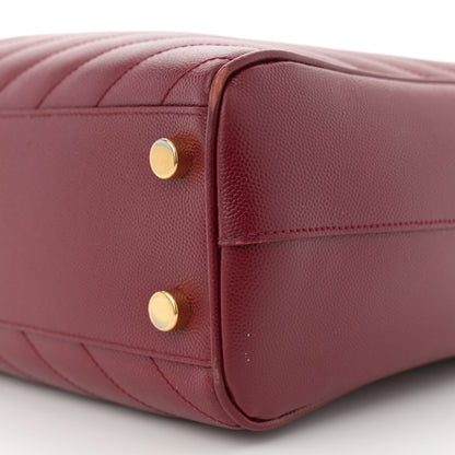 Saint Laurent Grain De Poudre Matelasse Chevron Monogram Shopping Bag Oxblood 10 of 13