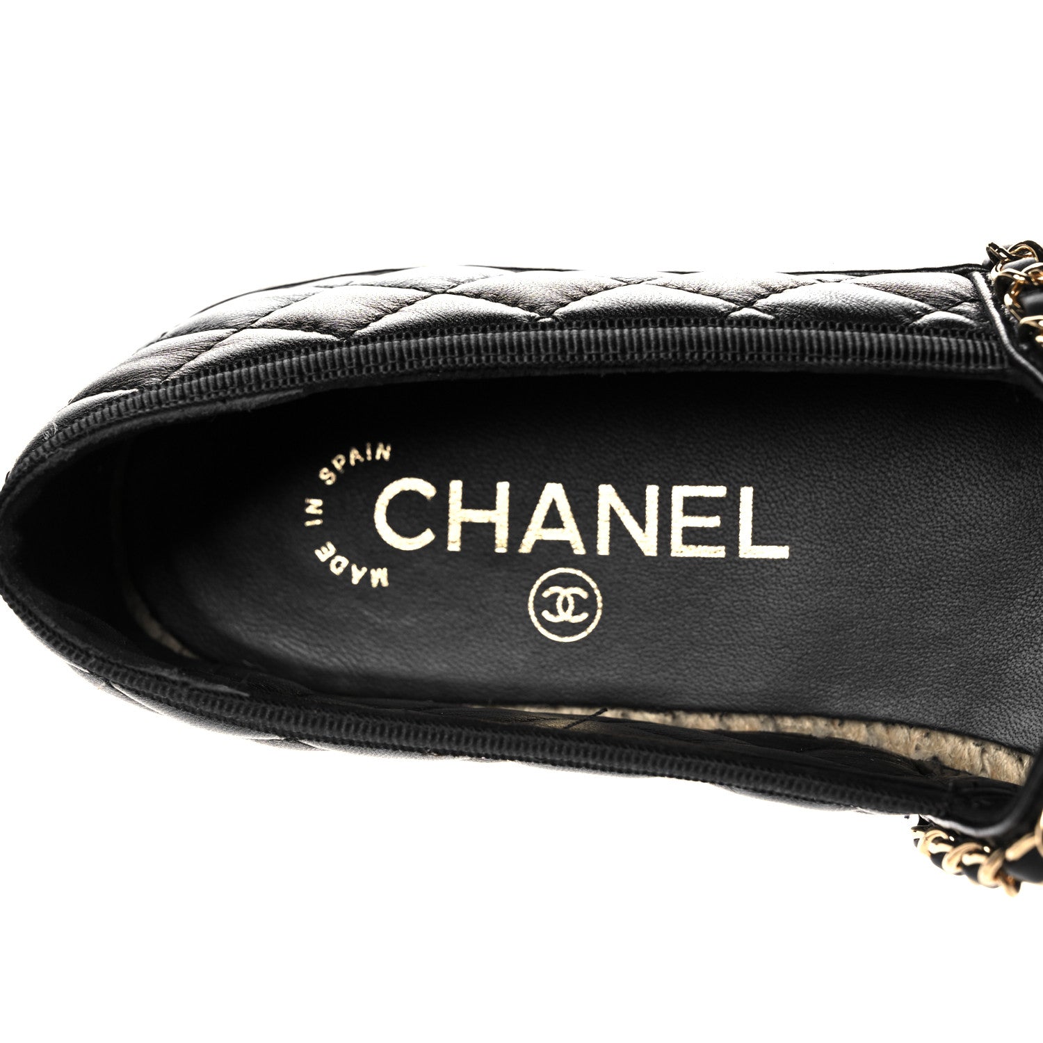 Chanel Lambskin Quilted CC Chain Espadrilles 39 Black 7 of 7
