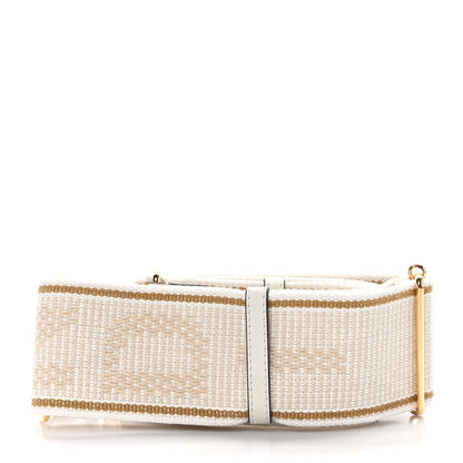 Fendi Cannete Ribbon Poly Vitello Century Logo Adjustable Strap You White Garza Ecru 2 of 5