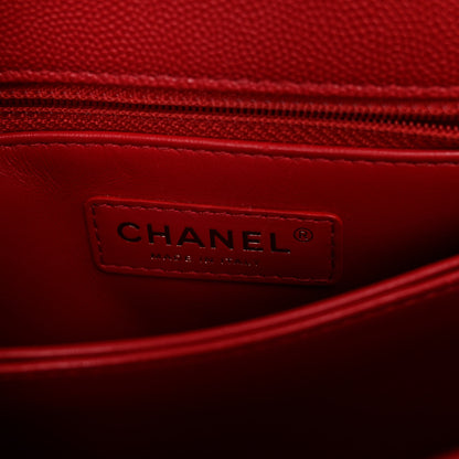 Chanel Caviar Quilted Mini Coco Handle Flap Red 6 of 10