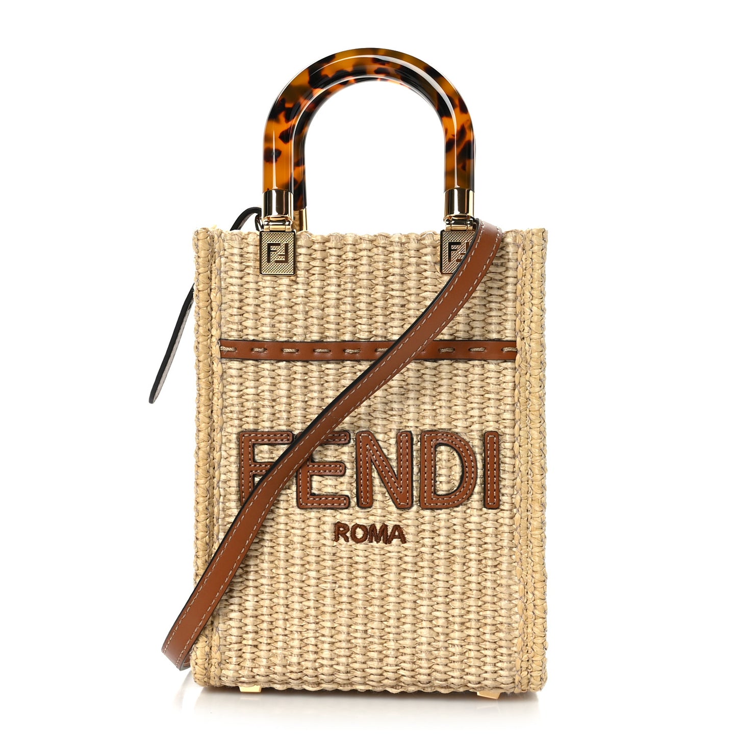 Paglia Chicco Riso Vitello King Plexiglass Logo Embroidered Mini Sunshine Shopper Alchemy Brandy