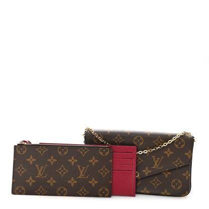 Louis Vuitton Monogram Pochette Felicie Chain Wallet Fuchsia 3 of 9