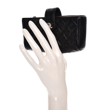 Chanel Caviar Quilted Mini Phone Holder Clutch Black 2 of 8