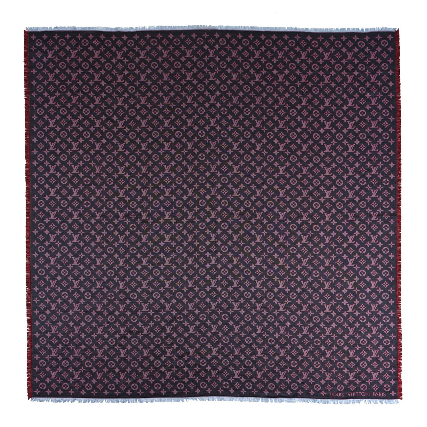 Louis Vuitton Silk 3D Monogram Shawl Charcoal Grey 1 of 4