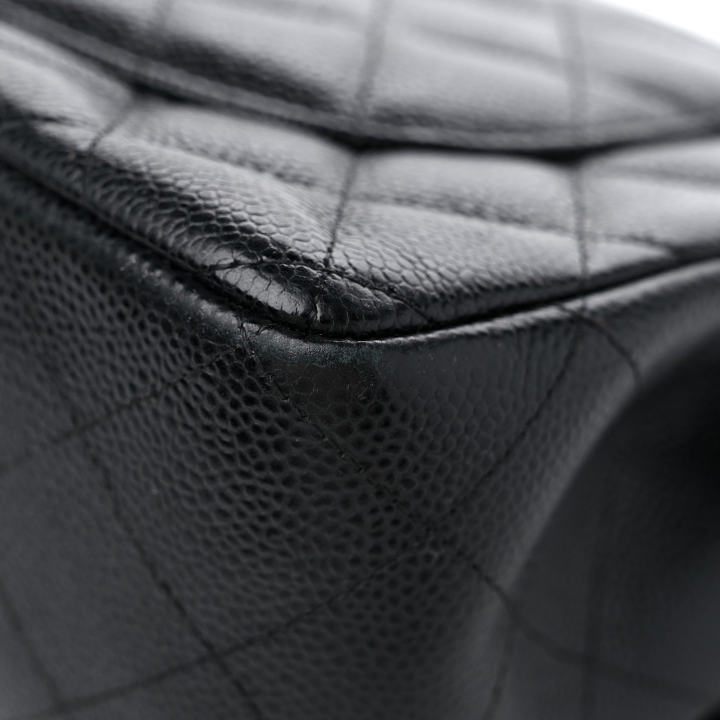 Caviar Quilted Jumbo Double Flap Black