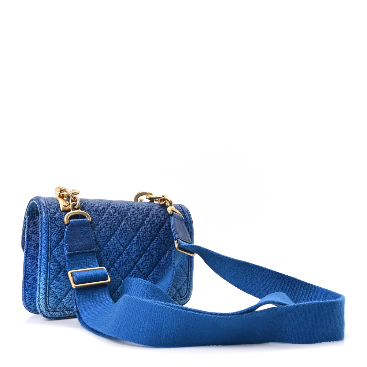 Caviar Quilted Small Sunset On The Sea Flap Blue