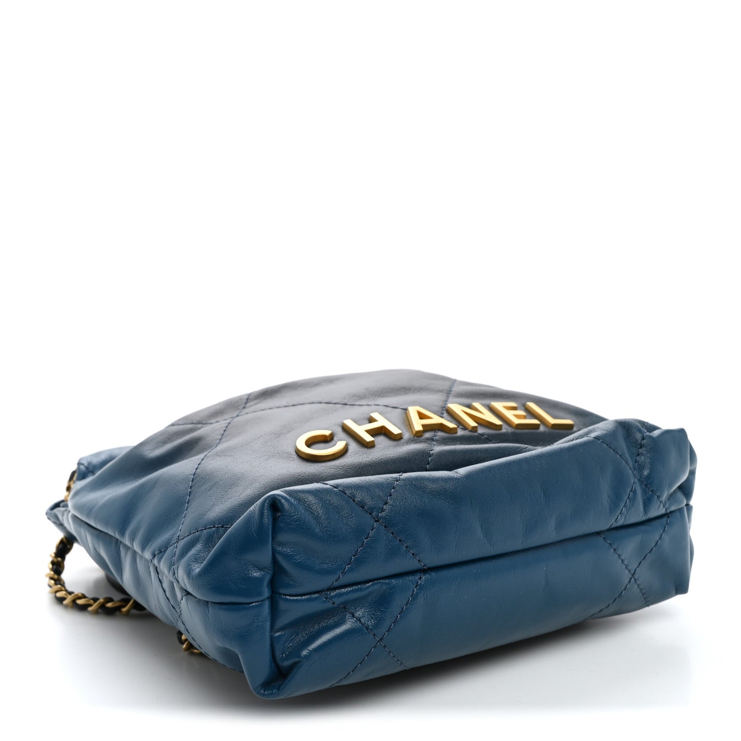 Shaded Calfskin Quilted Mini Chanel 22 Blue Dark Blue