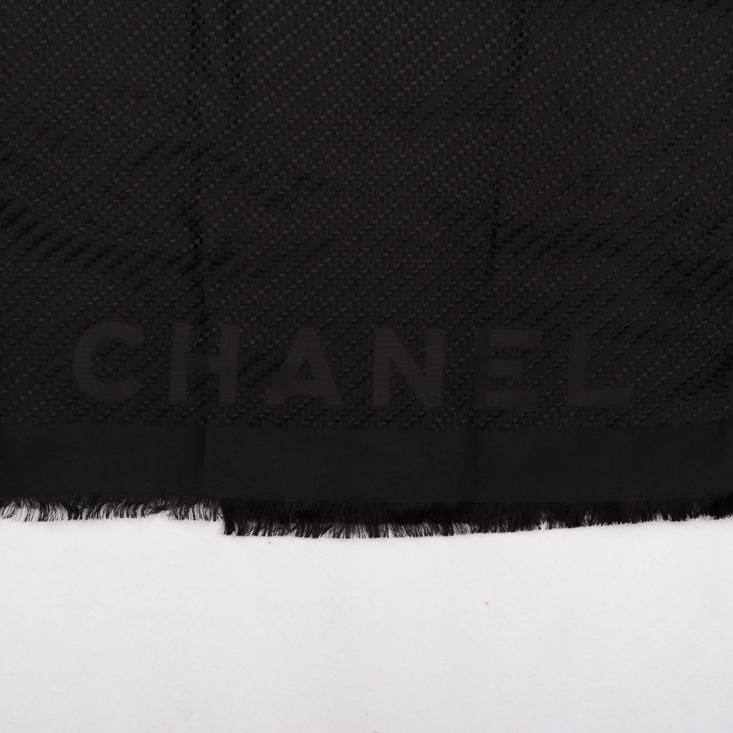 Chanel Silk CC Scarf Black 4 of 5