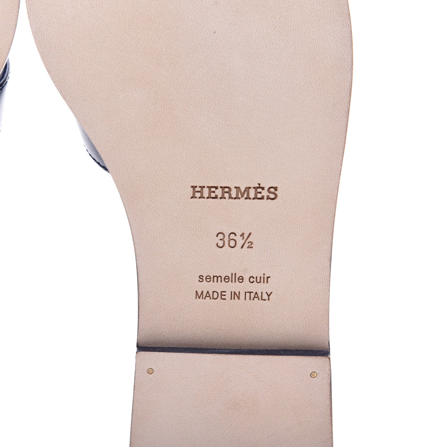 Hermes Calfskin Oran Sandals 36.5 Bleu 11 of 13