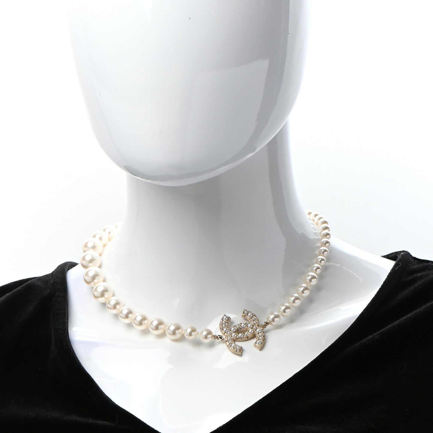 Pearl CC 100th Anniversary Necklace Light Gold