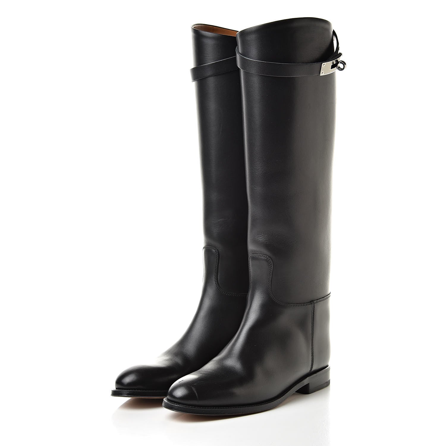 Hermes Box Kelly Jumping Boots 37 Black 3 of 9