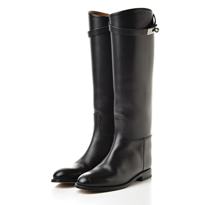 Hermes Box Kelly Jumping Boots 37 Black 3 of 9